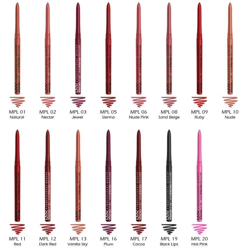 3 NYX Retractable Waterproof Lip Pencil "Pick Your 3 Color" Joy's cosmetics