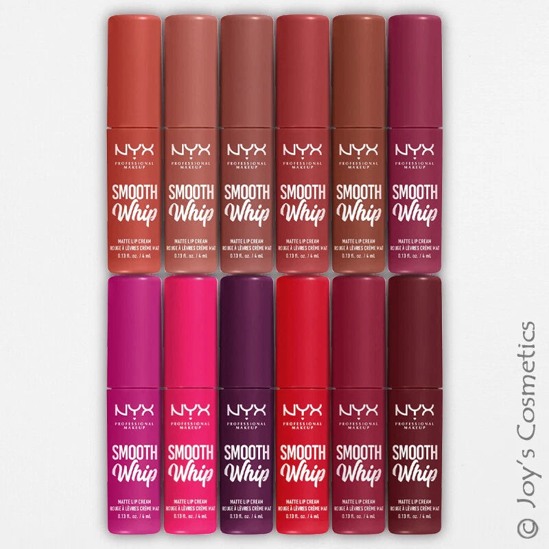 12 NYX Smooth Whip Matte Lip Cream - WMLC "12 Color Full Set" Joy's cosmetics