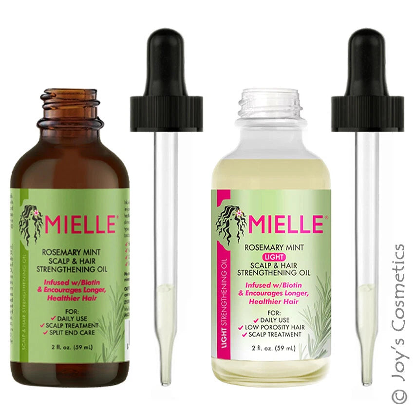 2 MIELLE Rosemary Mint Scalp & Hair Strengthening Oil "Original & Light Set"