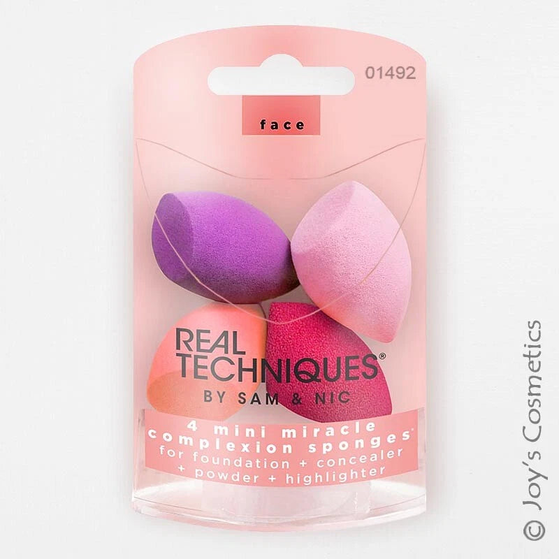 1 REAL TECHNIQUES 4 Miracle Mini Complexion Sponges "RT-1492" Joy's cosmetics