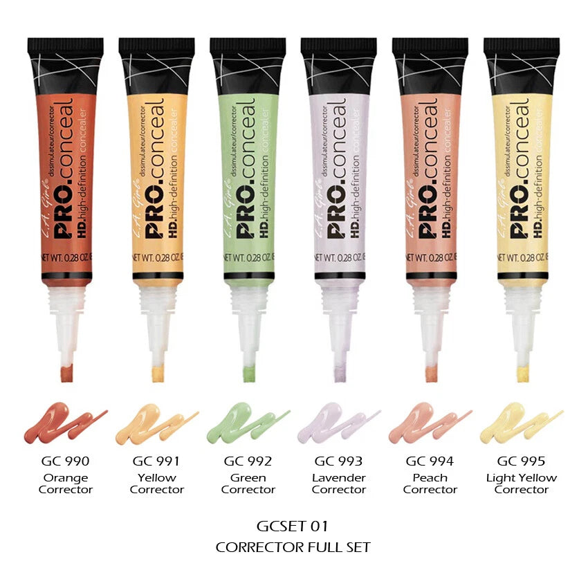 6 LA GIRL HD PRO Conceal Color Corrector Full 6 Color Set "GCSET01" Joy's