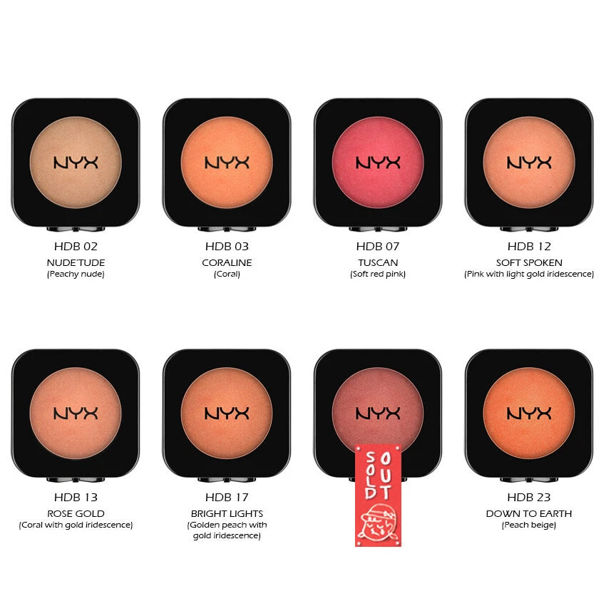 6 NYX High Definition Blush Powder - HDB "Pick Your 6 Color" Joy's cosmetics