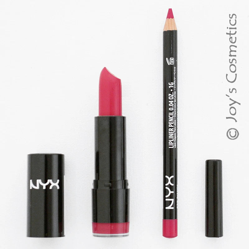 2 NYX Round Lipstick 634 Louisiana + Slim Lip Liner 835 Pinky Joy's cosmetics