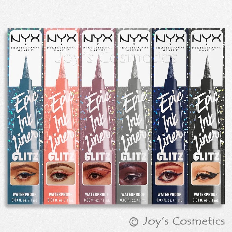 1 NYX Epic Ink Glitz Metallic Liquid Eyeliner Waterproof "Pick Your 1 Color"Joy