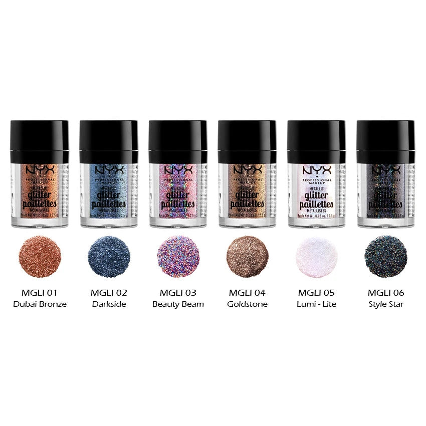 1 NYX Metallic Glitter Loose Powder - MGLI "Pick Your 1 Color" Joy's cosmetics
