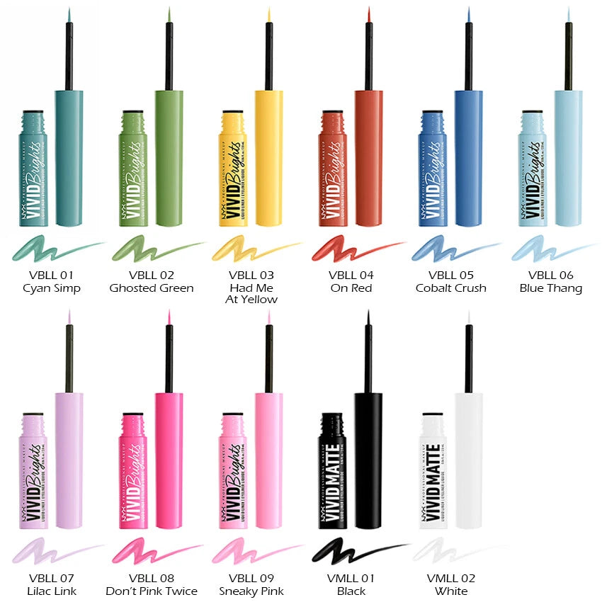 1 NYX Vivid Brights Colored Liquid Eyeliner - Matte "Pick Your 1 Color" Joy's