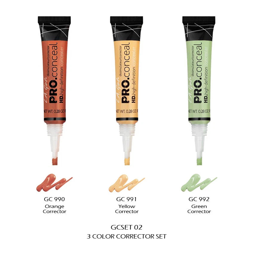 3 LA GIRL HD PRO Conceal Color Corrector 3 Color Set "GCSET02" Joy's cosmetics