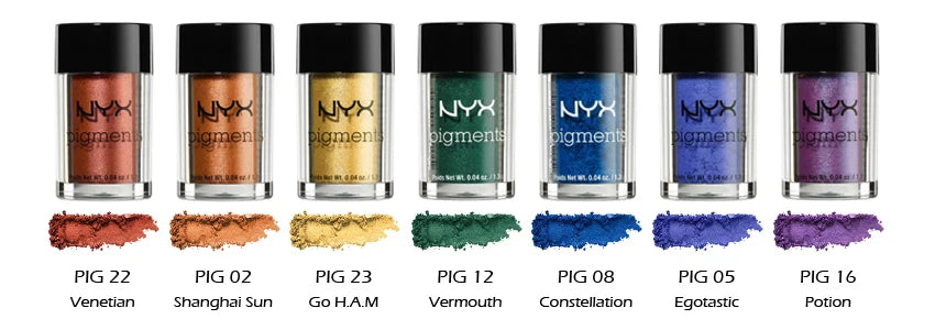 7 NYX Pigments Eyeshadow Powder Vivid Color "Rainbow Set" Joy's cosmetics