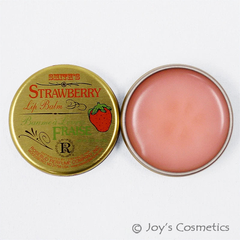 1 ROSEBUD Smith's Strawberry Lip Balm Tin 0.8 oz "RB - SLB" Joy's cosmetics