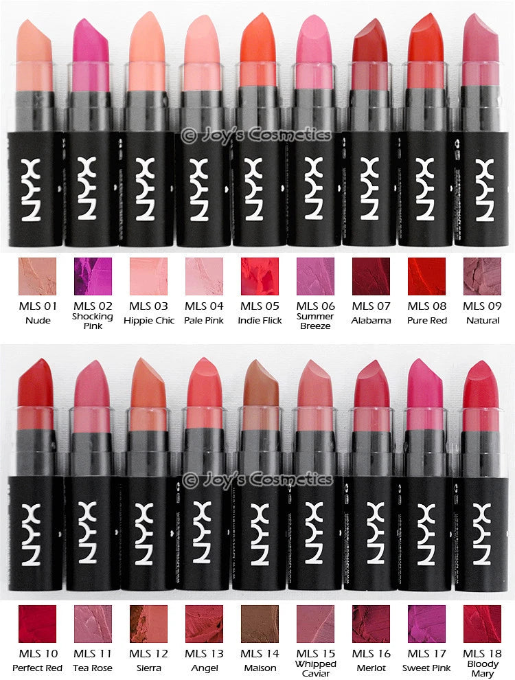3 NYX Matte Lipstick - MLS "Pick Your 3 Color" Joy's cosmetics