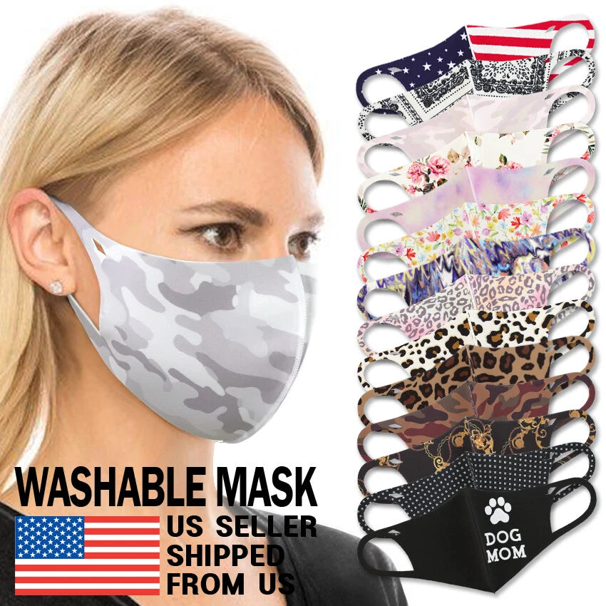Washable Mask - Unisex Adult Reusable Breathable 3D Face Stretch Spandex Fabric