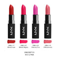 1 NYX Velvet Matte Lipstick 4 Piece Set "VMLSSET01 - Red & Pink" Joy's