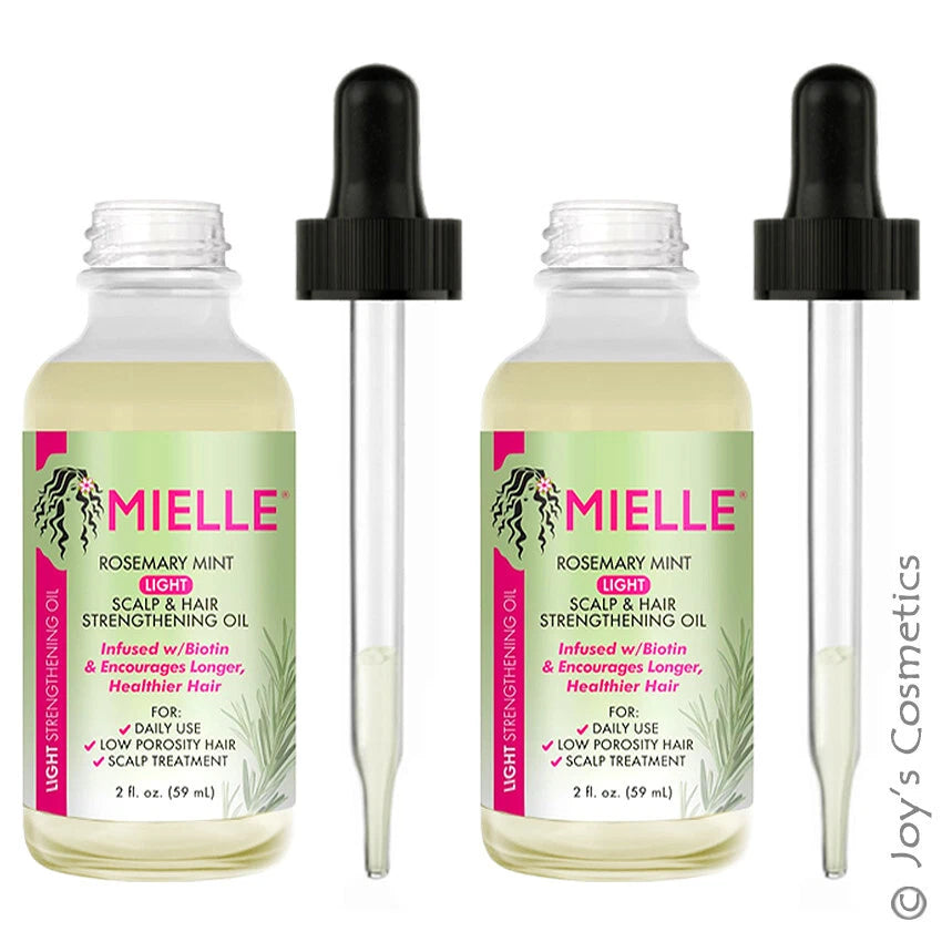 2 MIELLE Rosemary Mint Light Scalp & Hair Strengthening Oil "2 Pieces Light Set"