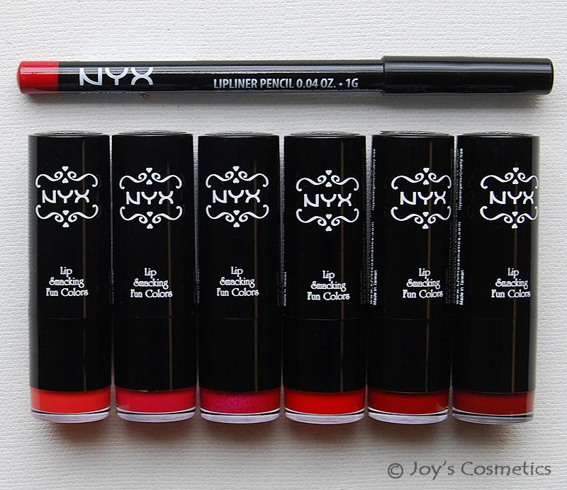 "Hot Date" NYX Round Lipstick + Lip pencil 817 Hot Red Set Joy's cosmetics