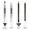 NYX "2 Jumbo & 2 Slim" Pencil Combo set " Black & White " Joy's cosmetics