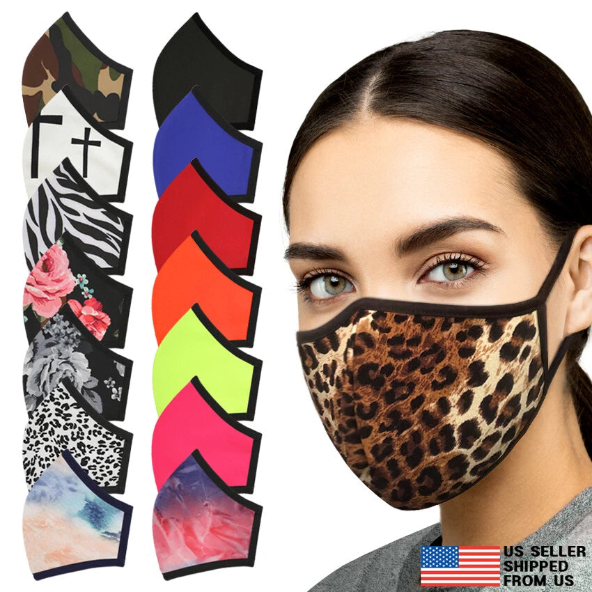 Unisex Face Mask - Washable Reusable Breathable Double Layer Soft Cotton Cloth