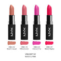 1 NYX Velvet Matte Lipstick 4 Piece Set "VMLSSET02 - Nude & Pink" Joy's