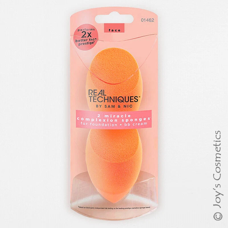 1 REAL TECHNIQUES 2-Pack Miracle Complexion Sponge "RT-1462" Joy's cosmetics