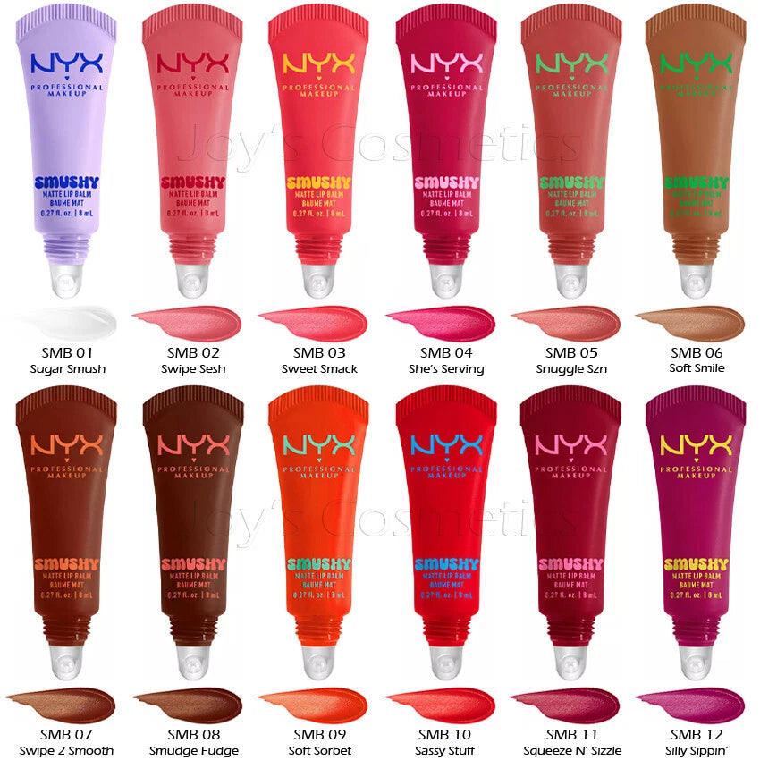 1 NYX Smushy Matte Lip Balm Tinted Soft Matte Finish "Pick Your 1 Color"Joy's