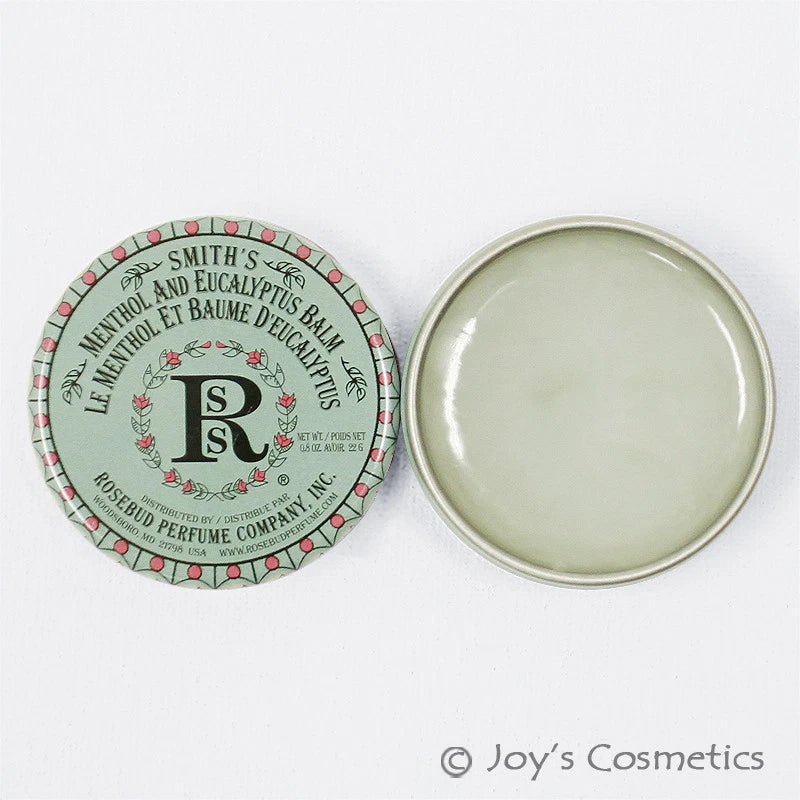 1 ROSEBUD Smith's Menthol and Eucalyptus Lip Balm Tin "RB-MEB" Joy's cosmetics